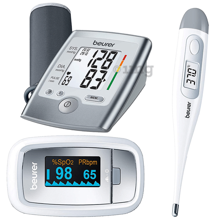 Beurer Medical Essential Kit (Blood Pressure Monitor BM35 + Thermometer FT09 + Pulse Oximeter PO30)