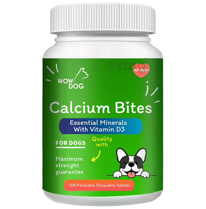 Wow Dog Calcium Bites For Dogs Palatable Chewable Tablet