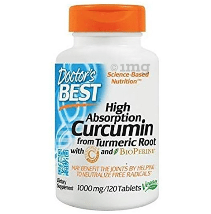 Doctor's Best High Absorption Curcumin C3 from Turmeric Root and Bioperine | Tablet for Healthy Joints