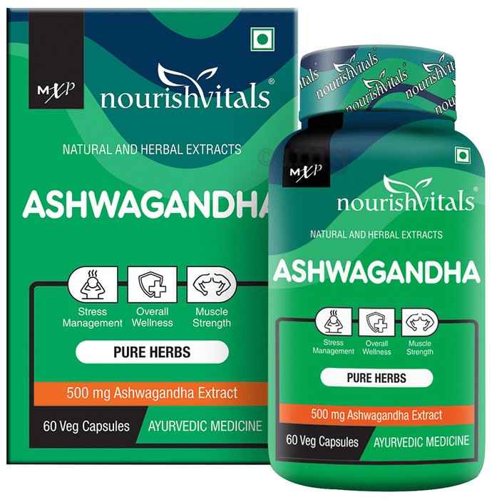 NourishVitals Ashwagandha 500mg Veg Capsule (60 Each)