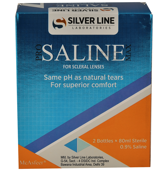 Silver Line Pro Saline Max for Scleral Lenses (80ml Each)