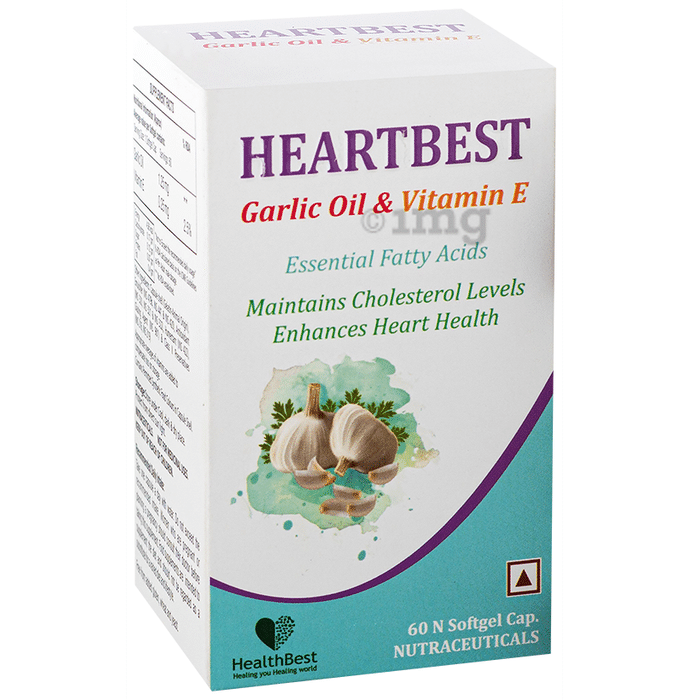 HealthBest Garlic oil & Vitamin E Softgel Capsule Soft Gelatin Capsule