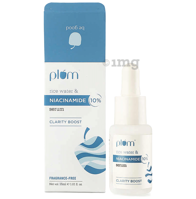 Plum Rice Water & Niacinamide 10% Mandarin & Vitamin C 15% Face Serum | Fragrance-Free | Glow Boost Face Care Product