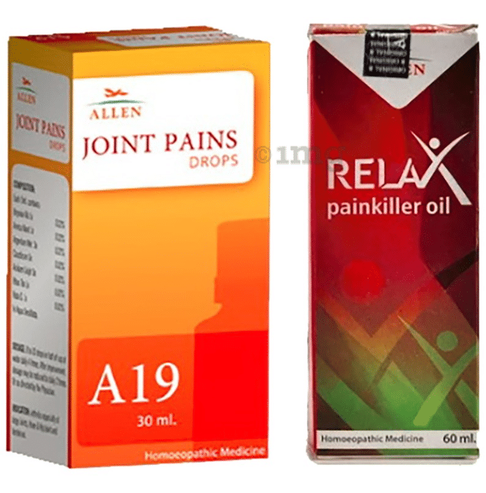 Allen Joint Care Combo Pack of A19 Joint Pains Drop 30ml & Relax Pain Killer Oil 60ml
