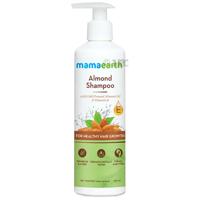 Mamaearth Almond Shampoo for Hair Fall & Hair Care | SLS & Paraben-Free | For All Hair Types