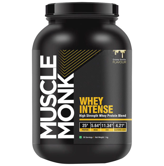 Muscle Monk Whey Intense High Strength Whey Protein Blend Creamy Vanilla