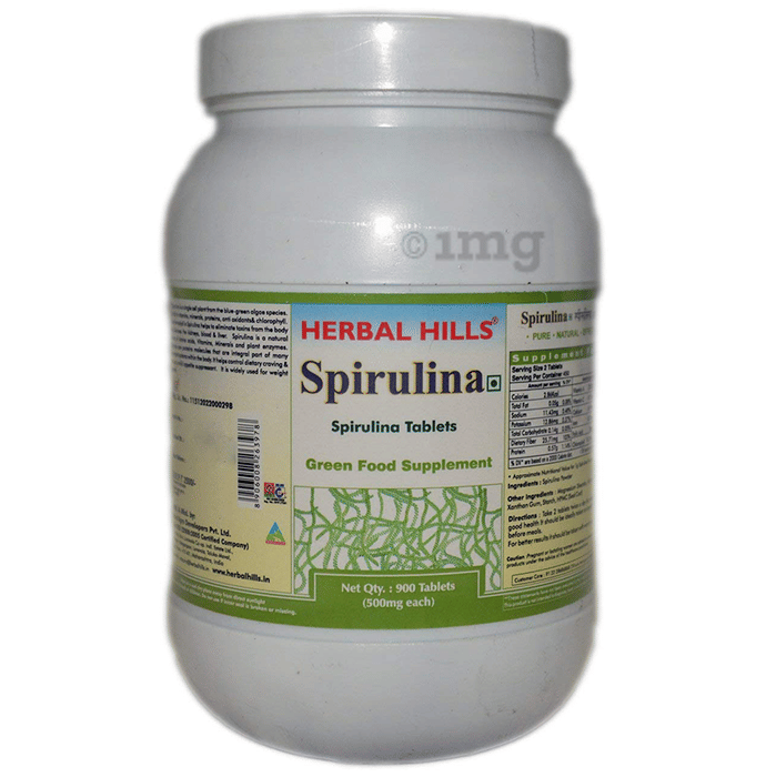 Herbal Hills Spirulina 500mg Tablet Value Pack Buy bottle of 900.0