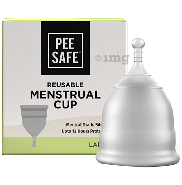 Pee Safe Reusable Menstrual Cup with Medical Grade Silicone for Women Large