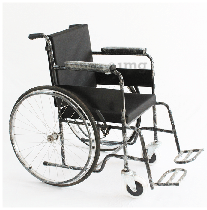 Fidelis Healthcare Foldable Eco Wheelchair Powder Coating Mild Steel Black