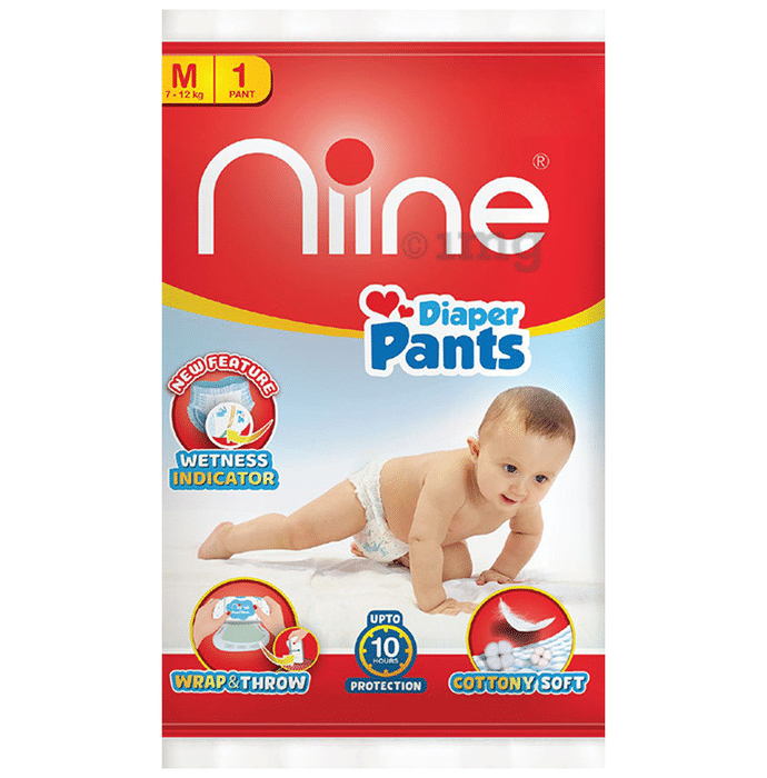 Niine Cottony Soft Diaper Pants with Wetness Indicator (1 Each) Medium