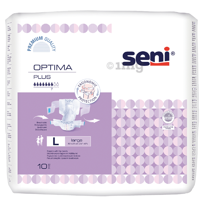 Seni Optima Plus Adult Diaper with Hip Bands Large