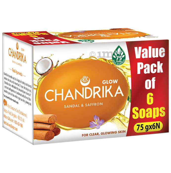Chandrika Sandal & Saffron Glow Soap (75gm Each)