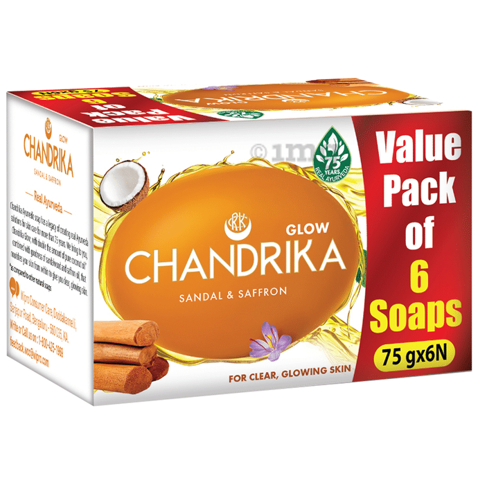 Chandrika Sandal & Saffron Glow Soap (75gm Each)