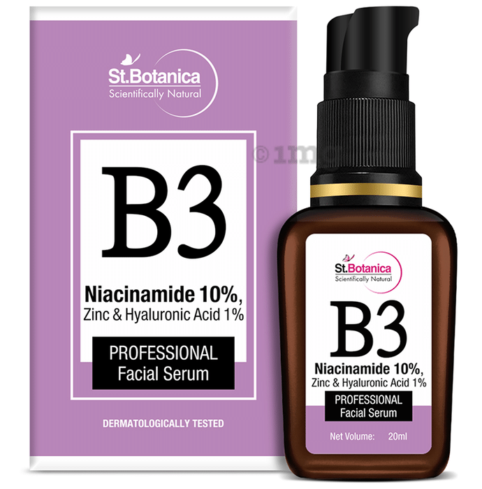 St.Botanica B3 Niacinamide, 10% Zinc & Hyaluronic Acid 1% Professional Facial Serum