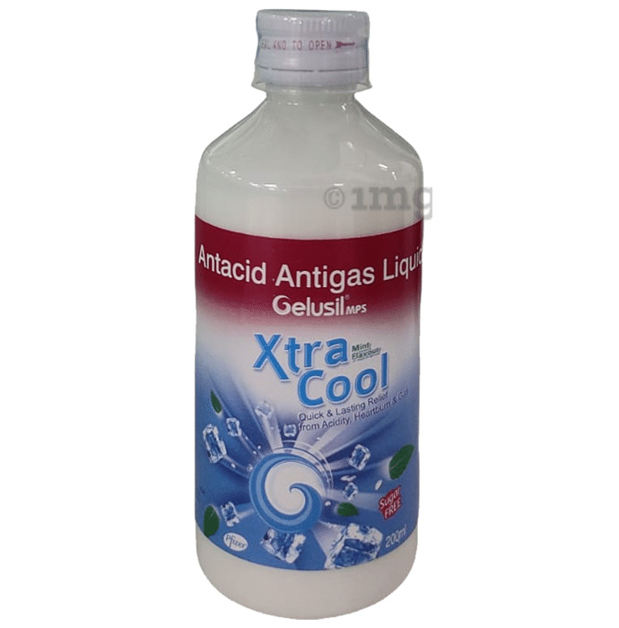 Gelusil Mps Xtracool Antacid & Antigas White Liquid | For Acidity, Heartburn & Gas Relief | Sugar-Free | Flavour Mint