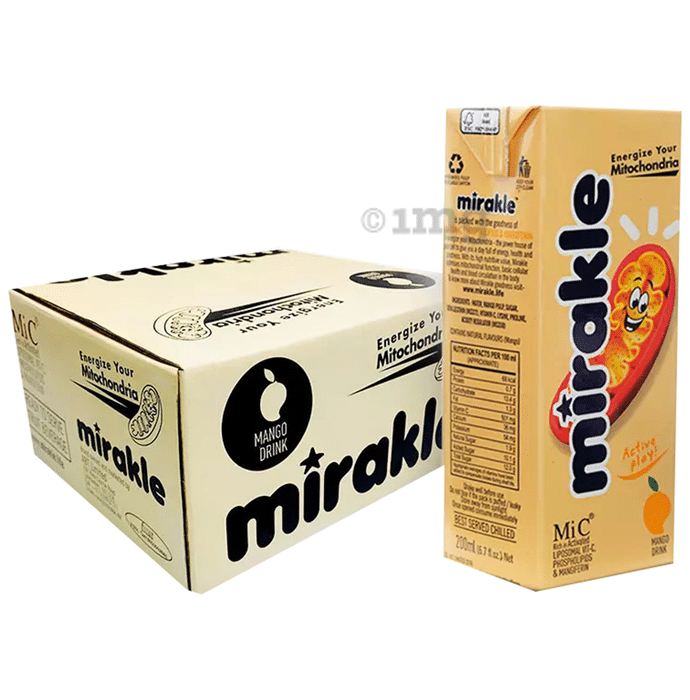 Mirakle Liposomal Vit-C, Phospholipids & Mangiferin Drink (200ml Each) Mango