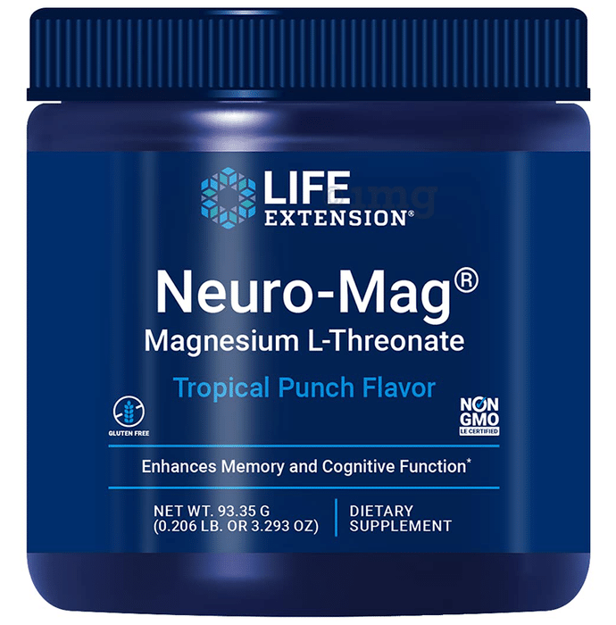 Life Extension Neuro-Mag Magnesium Threonate | Enhances Cognitive Functions Powder Tropical Punch