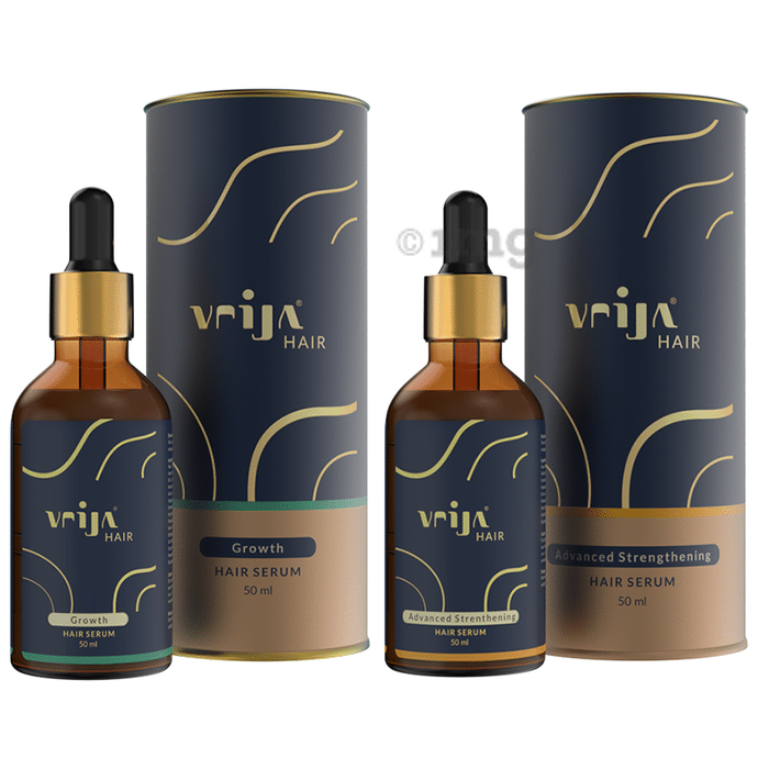 Vrija Combo Pack of Growth & Advance Strengthening Hair Serum (50ml Each)