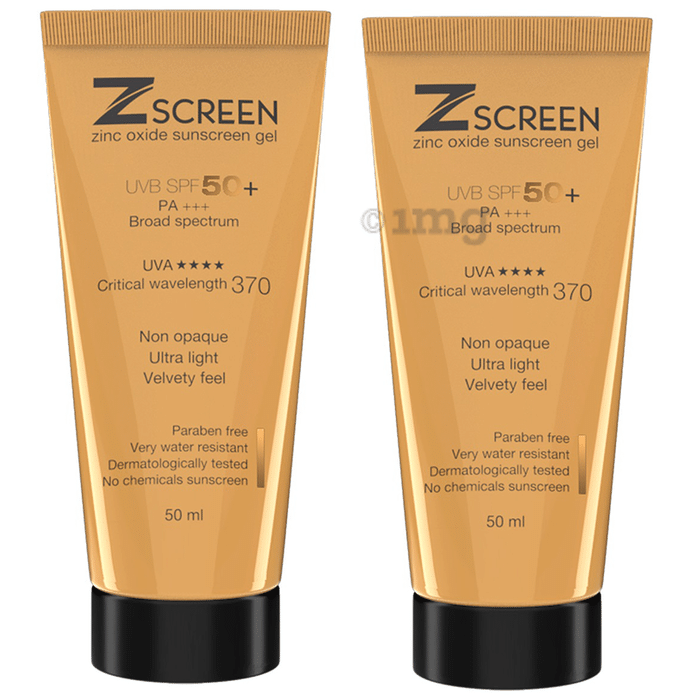 Zscreen Zinc Oxide Sunscreen Gel (50ml Each) SPF 50+