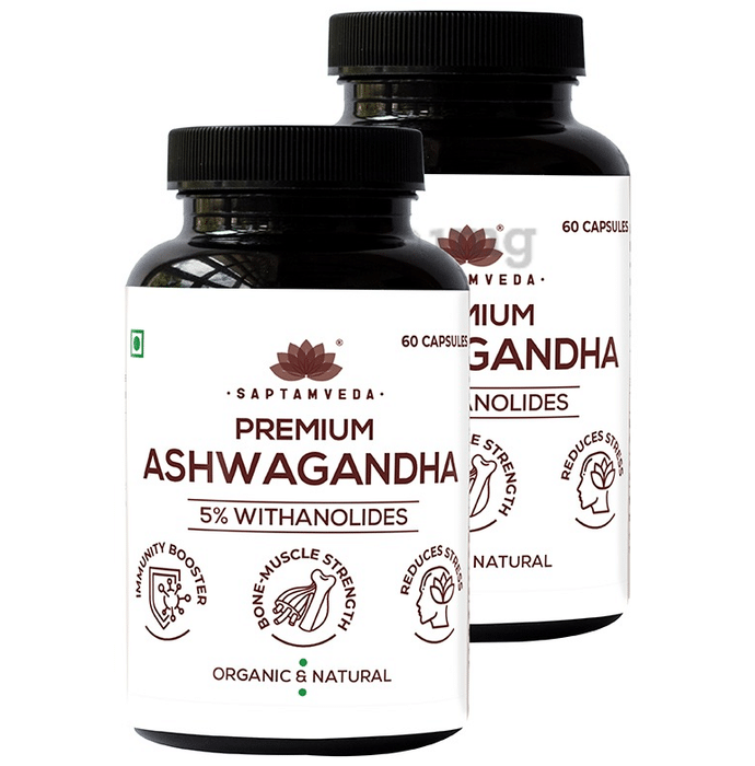 Saptamveda Premium Ashwagandha 5% Withanolides Capsule (60 Each)