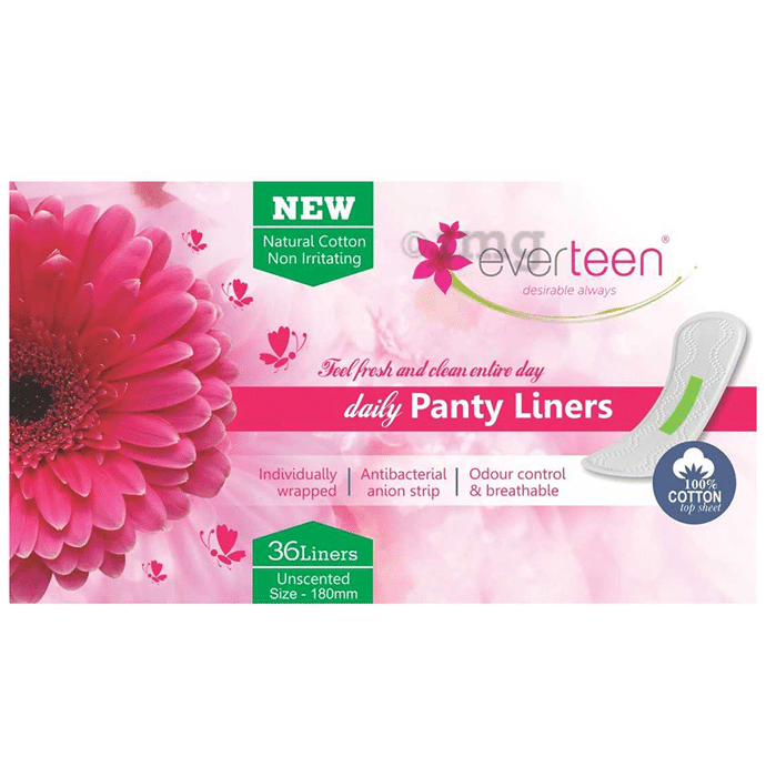 Everteen Daily Panty Liners Unscented 180mm
