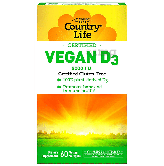 Country Life Vitamin D3 5000IU Vegan Softgel