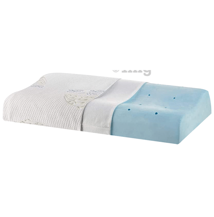 The White Willow Cervical Orthopedic Memory Foam Cooling Gel Contour Pillow King