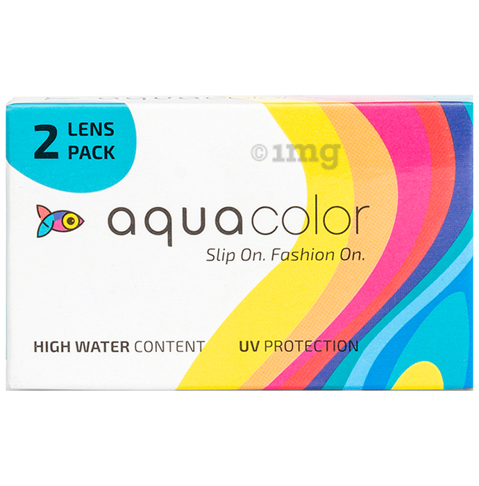 Aquacolor Monthly Disposable Zero Power Contact Lens with UV Protection Naughty Brown