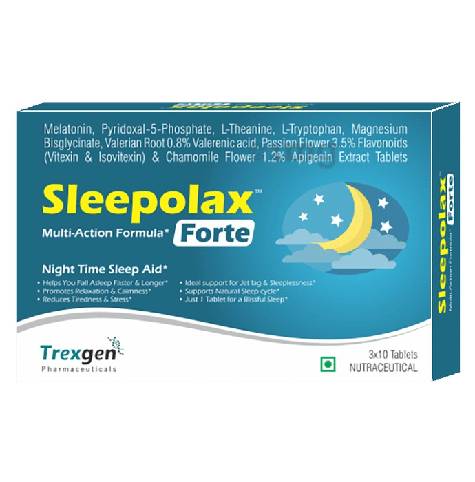 Trexgen Sleepolax Forte Sleep Aid Melatonin Complex Tablet