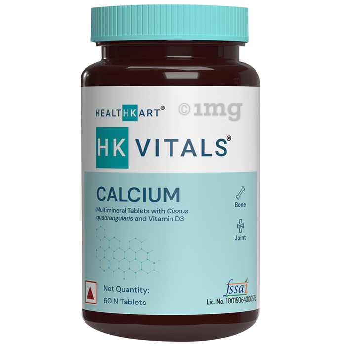 Healthkart HK Vitals Calcium | Multimineral Tablet with Vitamin D3 for Bone & Joint Health