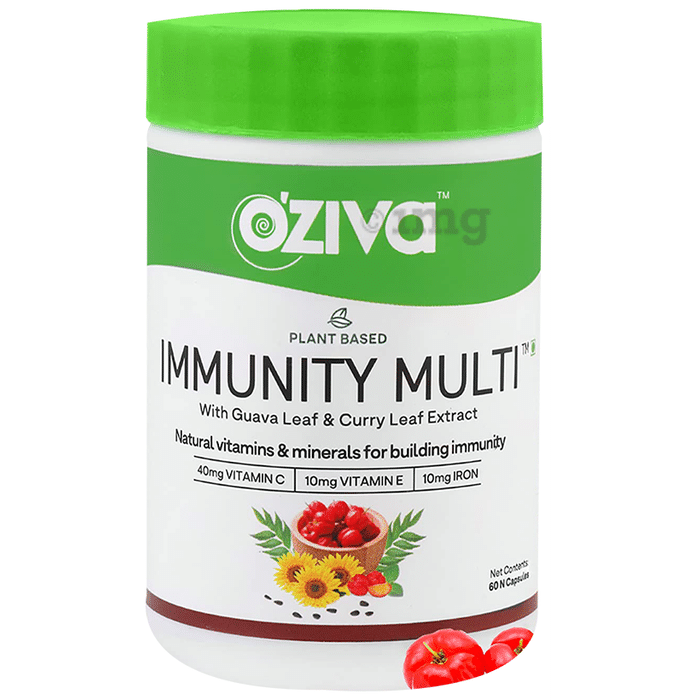 Oziva Plant Based Immunity Multivitamin Capsule for Men & Women with Guava Leaf & Curry Leaf Extract