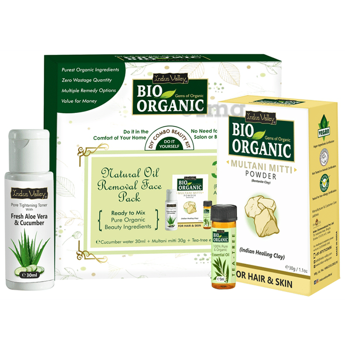 Indus Valley Bio Organic Natural Oil Removal Face Pack DIY Combo Beauty Kit