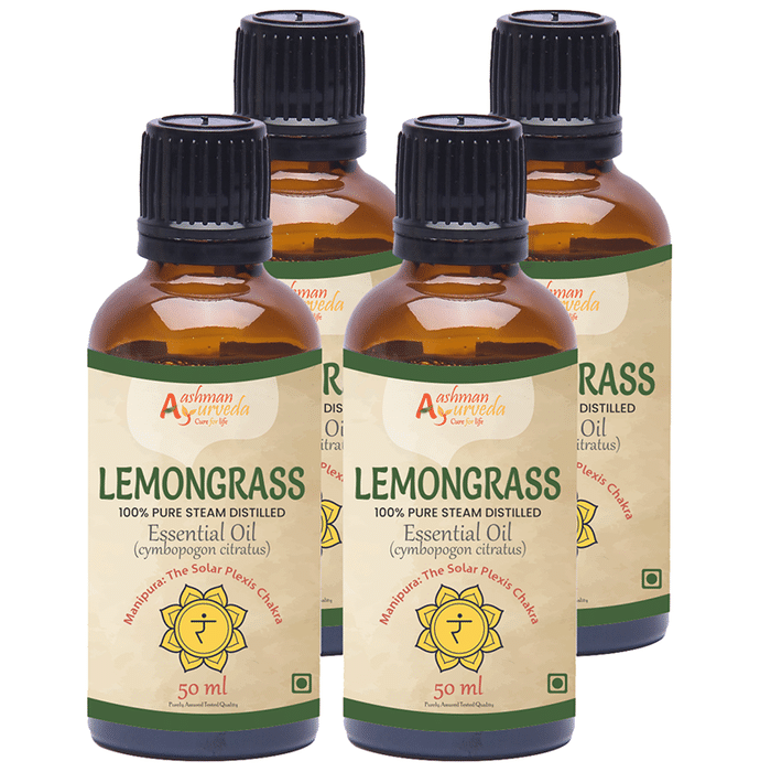 Aashman Ayurveda 100% Pure Steam Distilled Essential Oil (50ml Each) Lemongrass