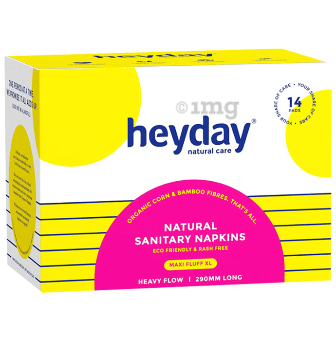 Heyday Natural Sanitary Napkins with Wings XL Maxi Fluff