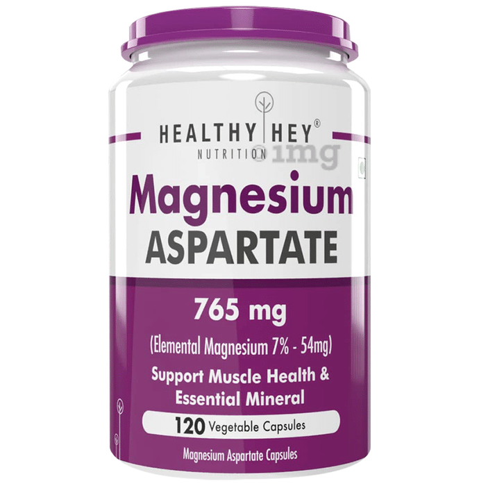 HealthyHey Magnesium Aspartate 765mg Vegetable Capsule