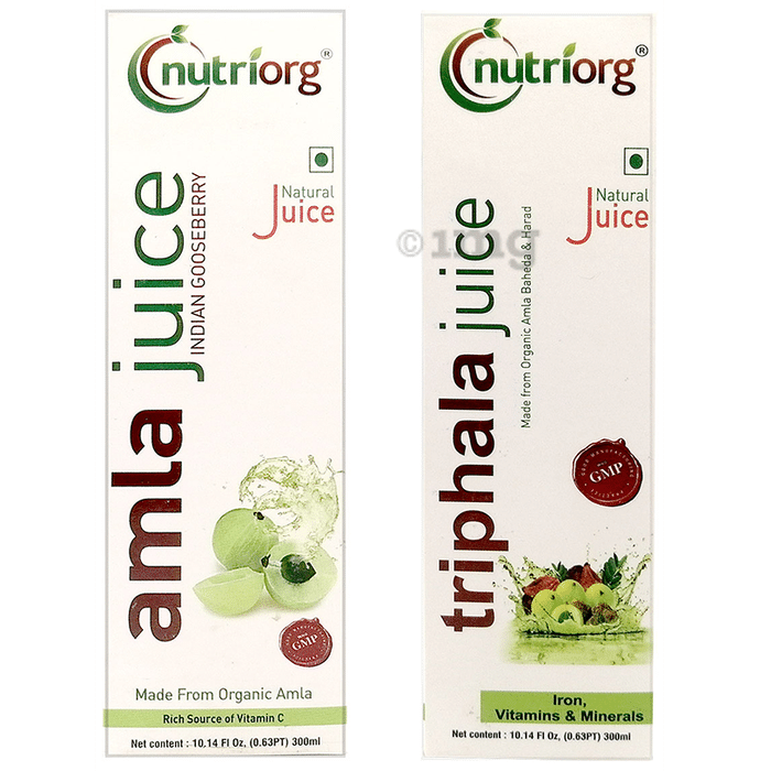 Nutriorg Combo Pack of Amla Juice & Triphala Juice (300ml Each)