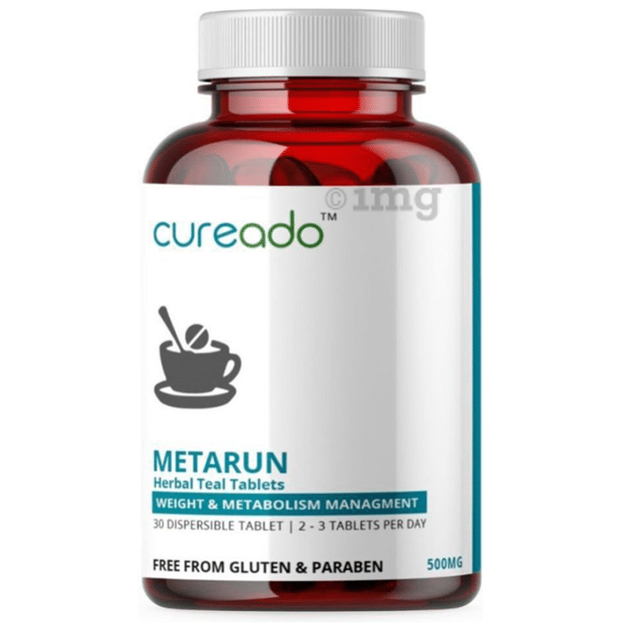 Cureado Metarun Herbal Teal Weight & Metabolism Managment Dispersible Tablet