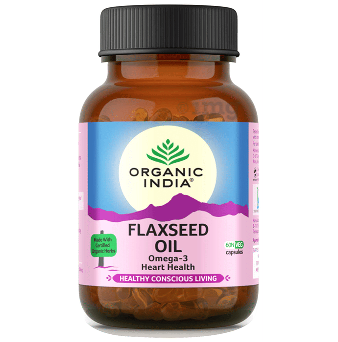 Organic India Flaxseed Oil Veg Capsule Buy bottle of 60 vegicaps at