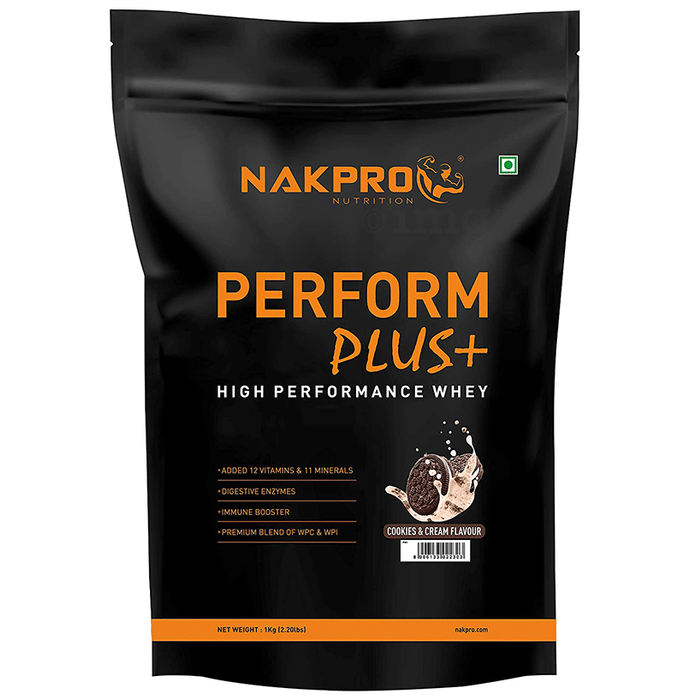 Nakpro Nutrition Perform Plus High Performance Whey Protein Powder (1kg Each) Cookies & Cream