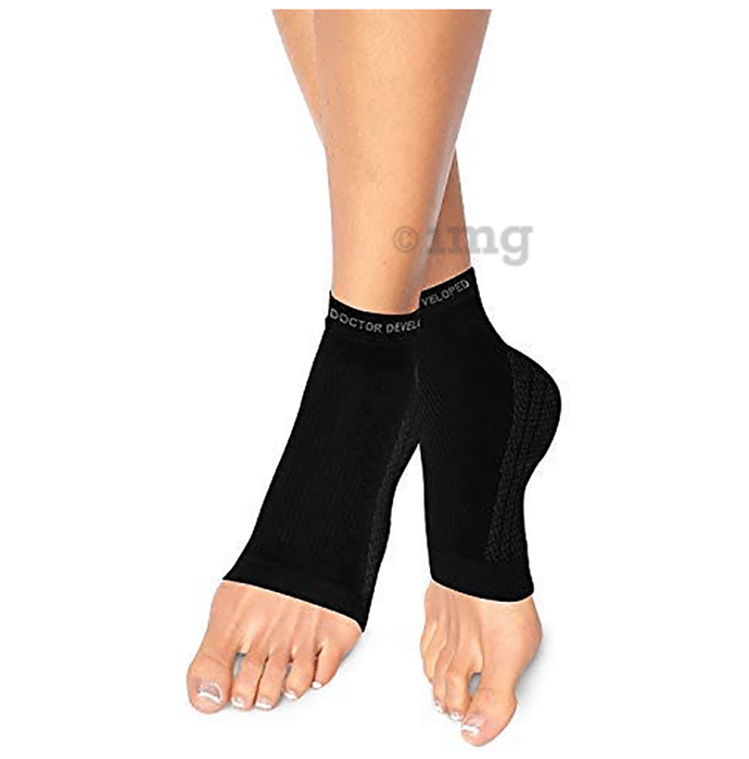 Dr. Arthritis Doctor Developed Copper Foot Sleeves/ Plantar Fasciitis Socks & Doctor Written Handbook XL