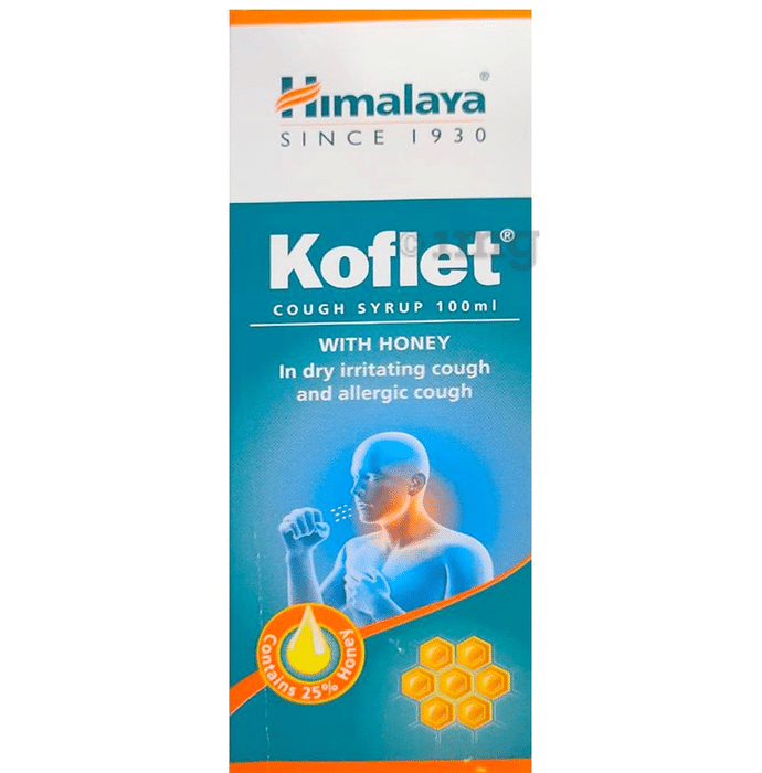 Himalaya Koflet Cough Syrup  25% Honey | Wet & Dry Cough|Quick  Relief