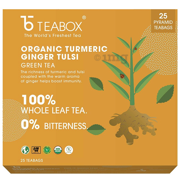 Teabox Organic Turmeric Ginger Tulsi Green Tea Bag (2gm Each)