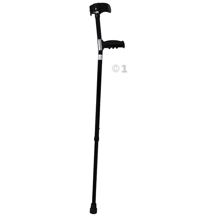Fidelis Healthcare Elbow Height Adjustable Aluminium Walking Stick Black