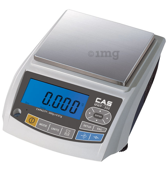 CAS MWP300 High Precision Digital Weighing Scale with Auto Blue Backlight (300g x 10mg)