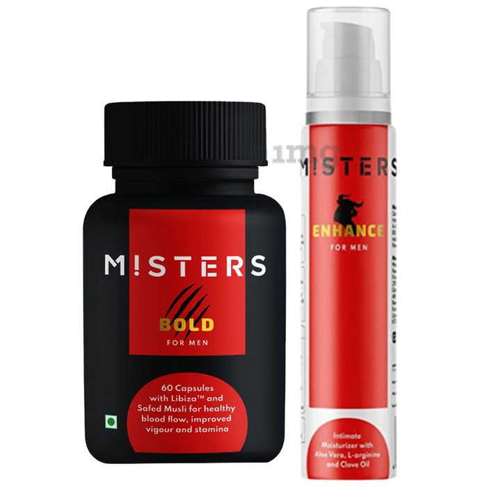 Misters Combo Pack of Bold for Men Capsule & Enhance for Men Intimate Moisturizer