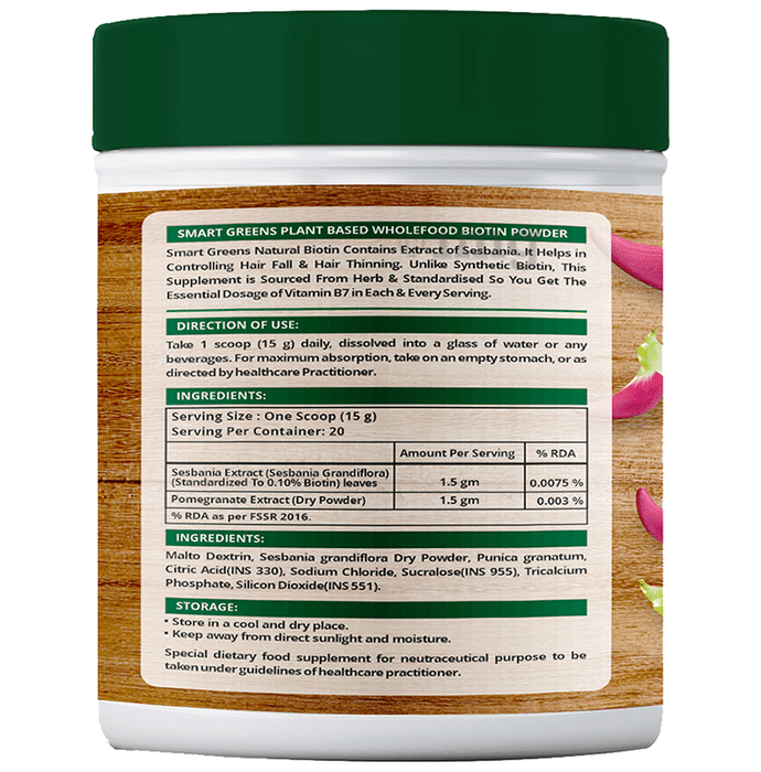 Smart Greens Plant Based Wholefood Biotin Powder: Buy jar of ...