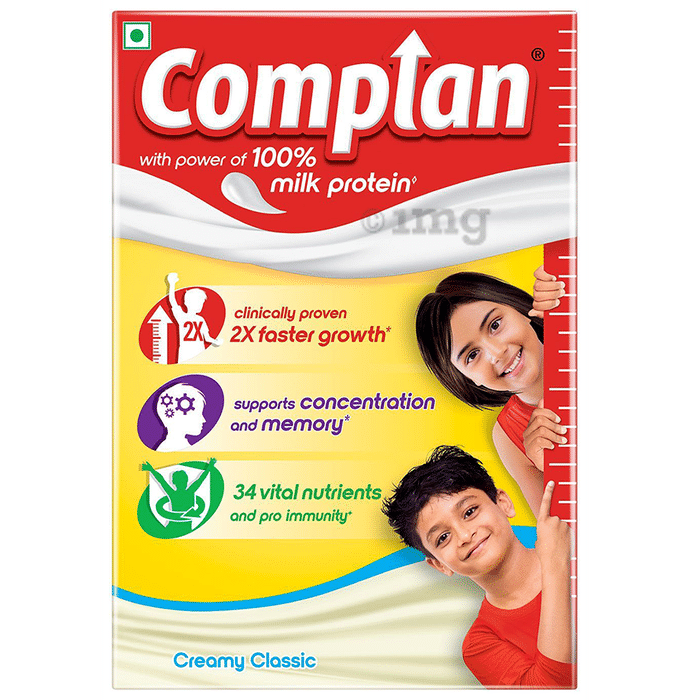 Complan 100% Milk Protein for Concentration, Memory & Growth | Flavour Creamy Classic Refill