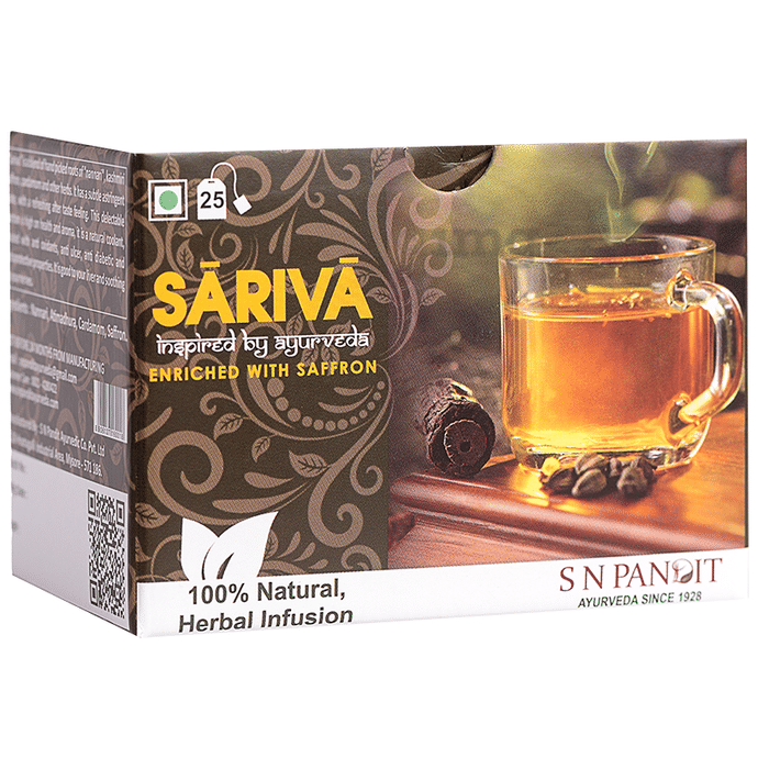 S N Pandit Ayurveda Sariva Tea Bag  (1.5gm Each) Enriched with Saffron