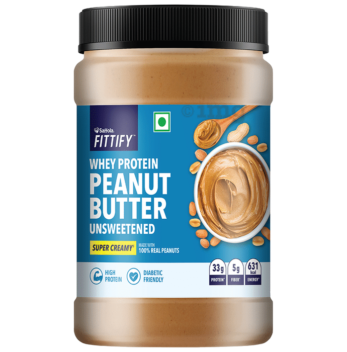 Saffola Fittify Whey Protein Peanut Butter Unsweetened Super Creamy