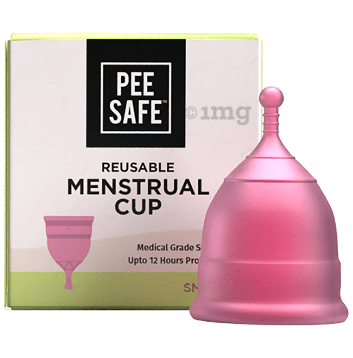 Pee Safe Reusable Menstrual Cup with Medical Grade Silicone for Women Small